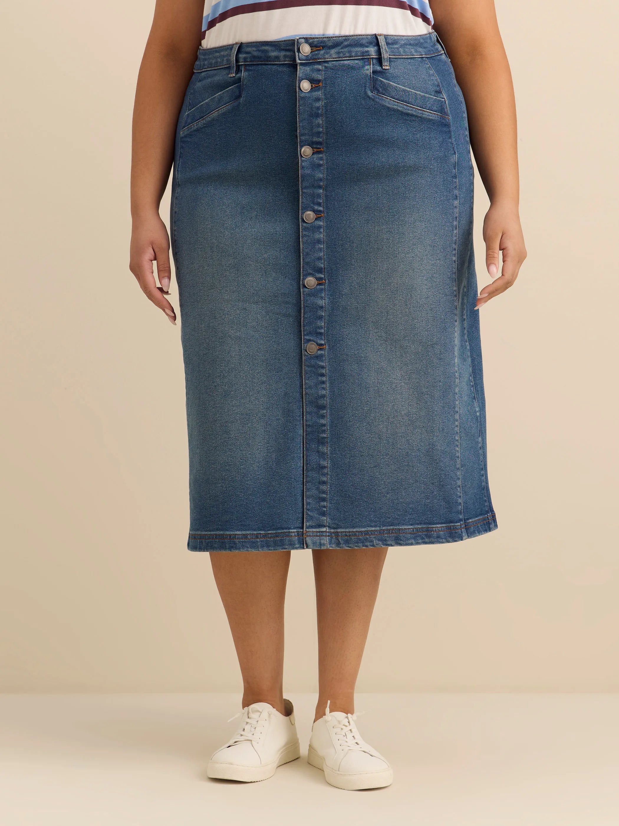 Dark medium blue denim