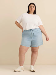 d/C Jeans Mid-Rise Knit-Like Denim Shorts