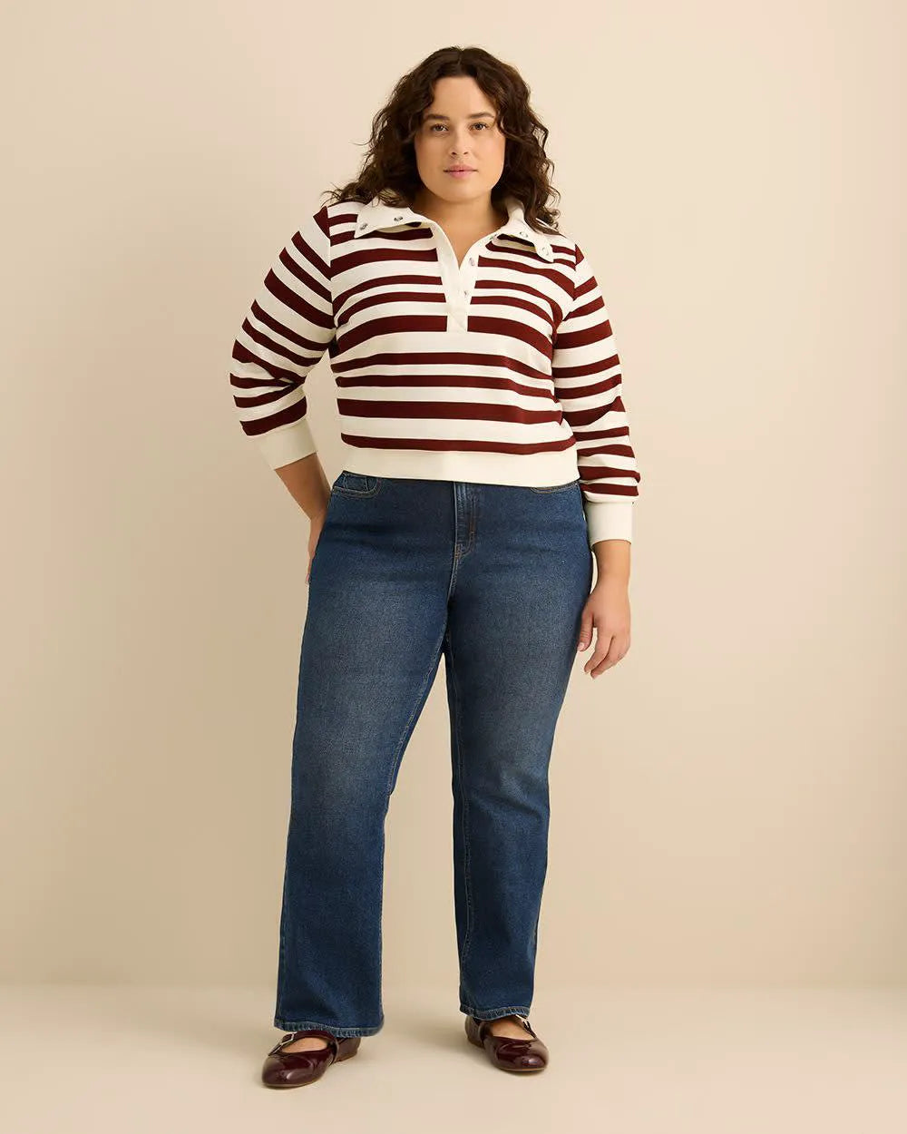 Snow white and cabernet stripe